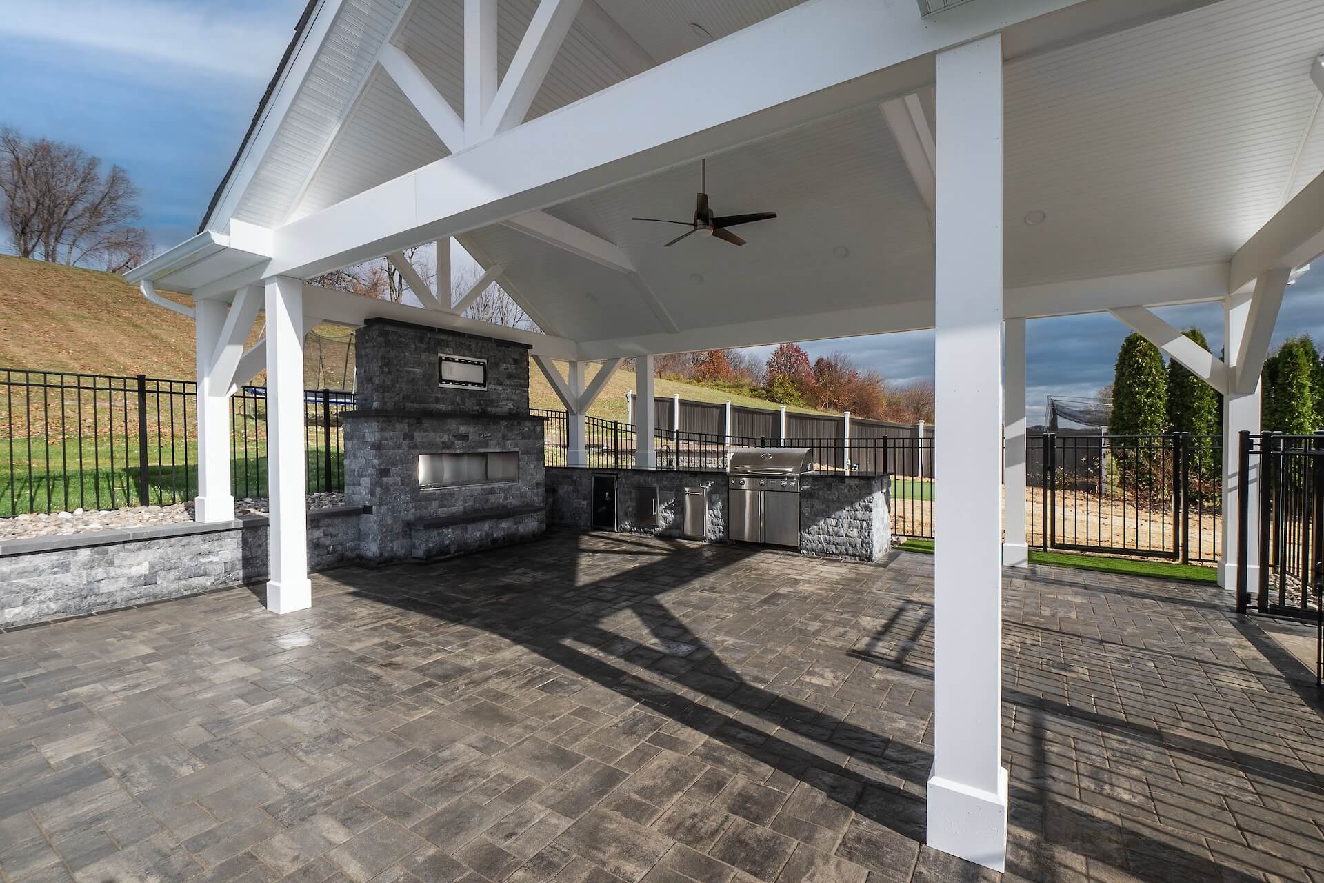 Hardscaping under pavilion by Spayd's