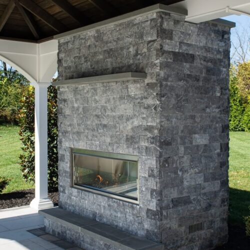 Stone fireplace by Spayd's
