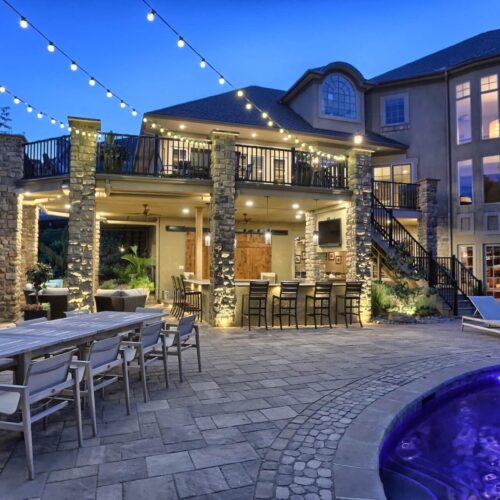 Hardscaping around pool by Spayd's