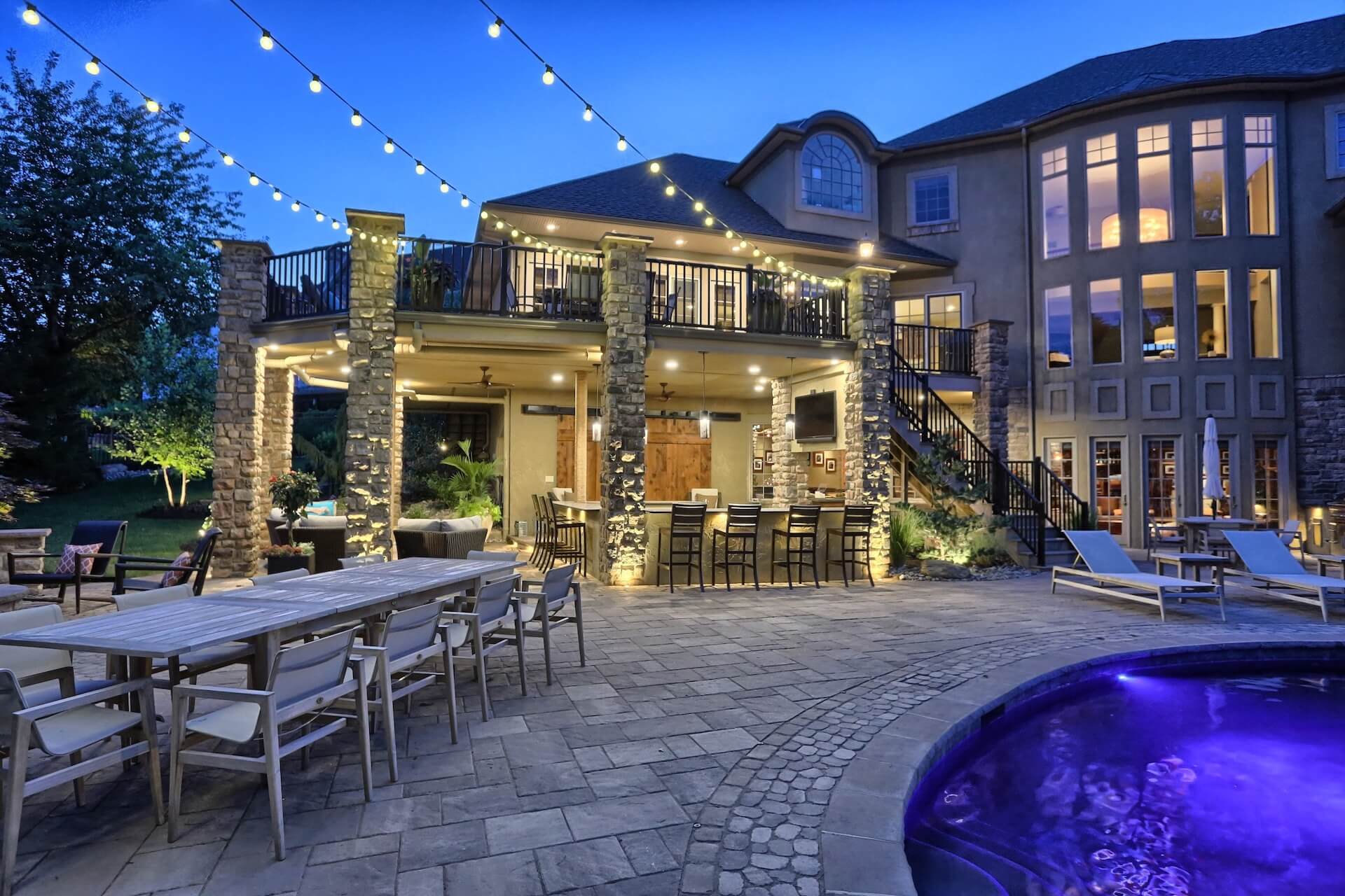 Hardscaping around pool by Spayd's