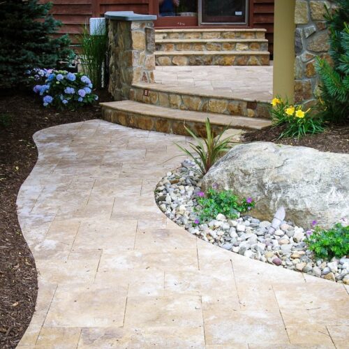 Hardscaping walkway repair by Spayd's