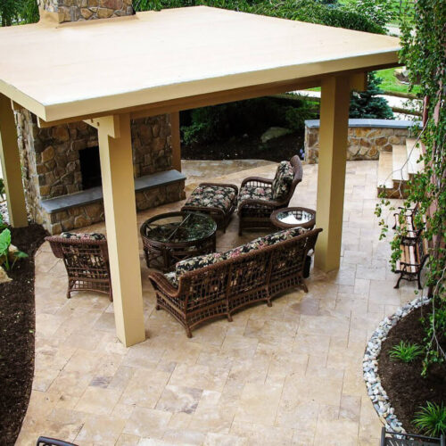 Covered seating area by Spayd's