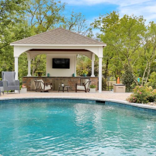 Poolside covered pavilion by Spayd's