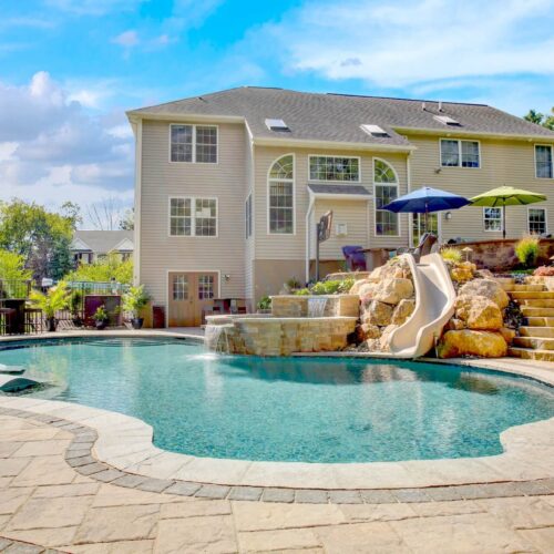 Hardscaping around pool by Spayd's