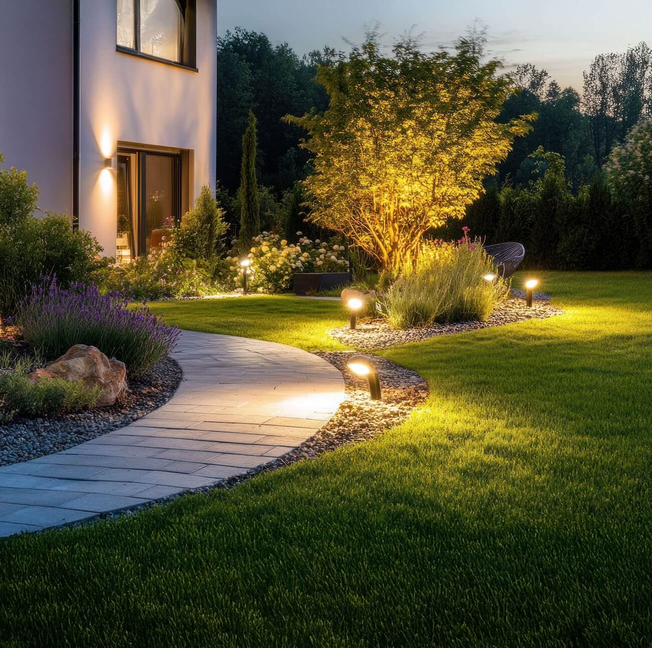 Outdoor lighting walkway by Spayd's